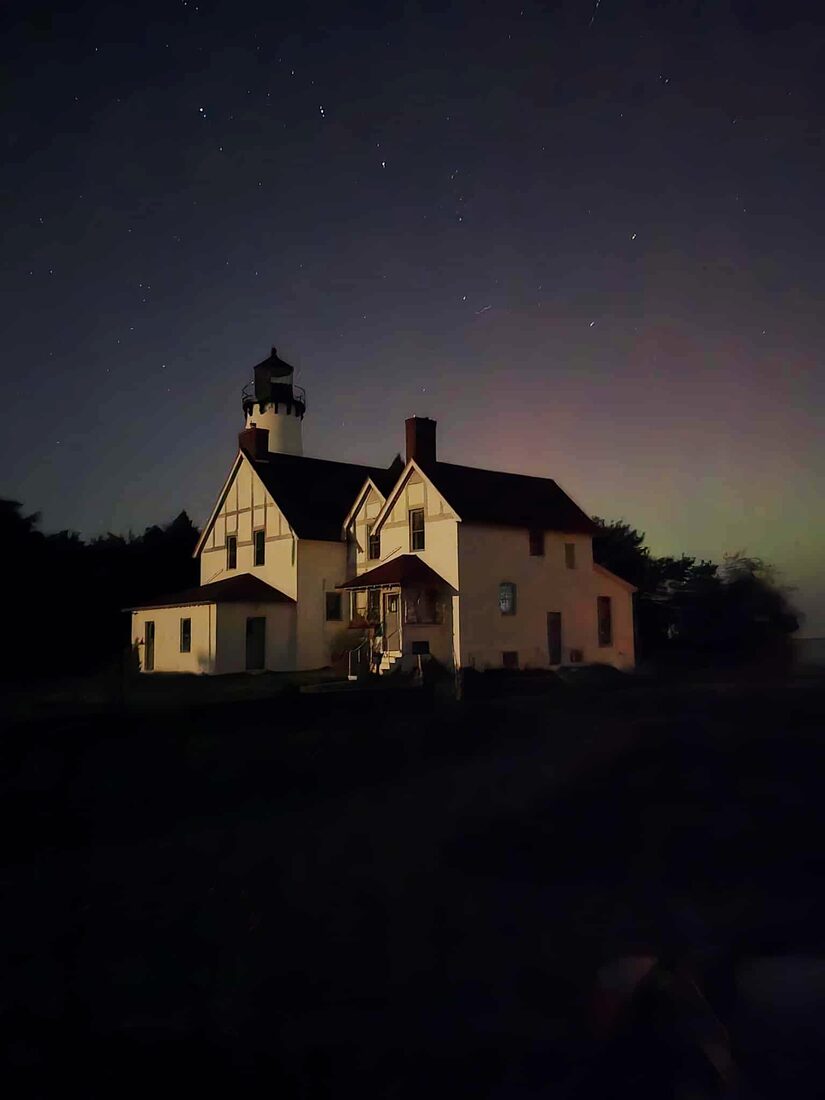 Night sky over the lighthouse with the Big Dipper