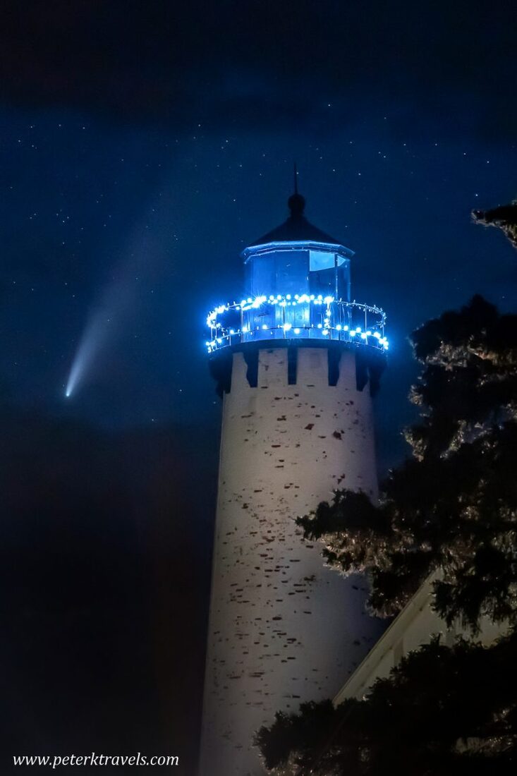 Point Iroquois Lighthouse at twilight